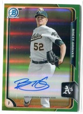 2015 Bowman Chrome Brett Graves GREEN REFRACTOR AUTO RC 45/99 OAKLAND A's