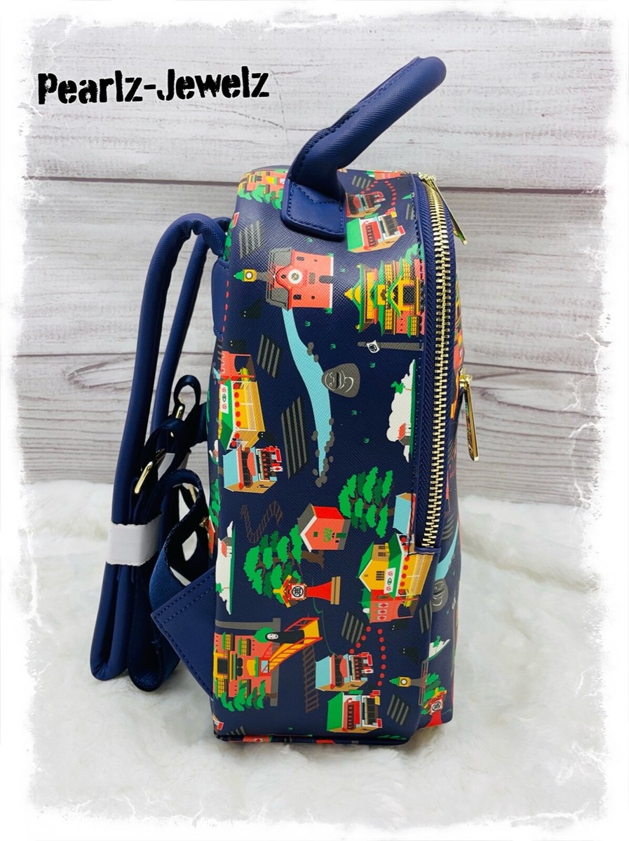Loungefly Studio Ghibli Spirited Away Landmarks Mini Backpack BoxLunch Exclusive Studio Ghibli Spirited Away Mini Backpack Reversible GLOW  main image 4