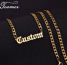 Personalized Custom Old English Name Cuban Chain Trend Female Necklace Jewelry