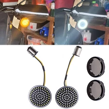 Motorcycle 1157 Front LED Turn Signal Light Smoke Lens for Harley Sportster Dyna