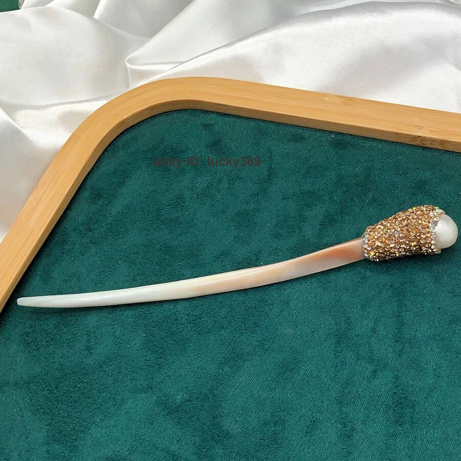 Ретро натуральный Южных морей раковина инкрустация белый барокко жемчуг аметист драгоценный камень дуга шпилька - Изображение 3 из 4