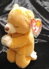 Ty Beanie Buddy Plush - Hope - MWMT, 1999 Golden Praying Bear, Retired