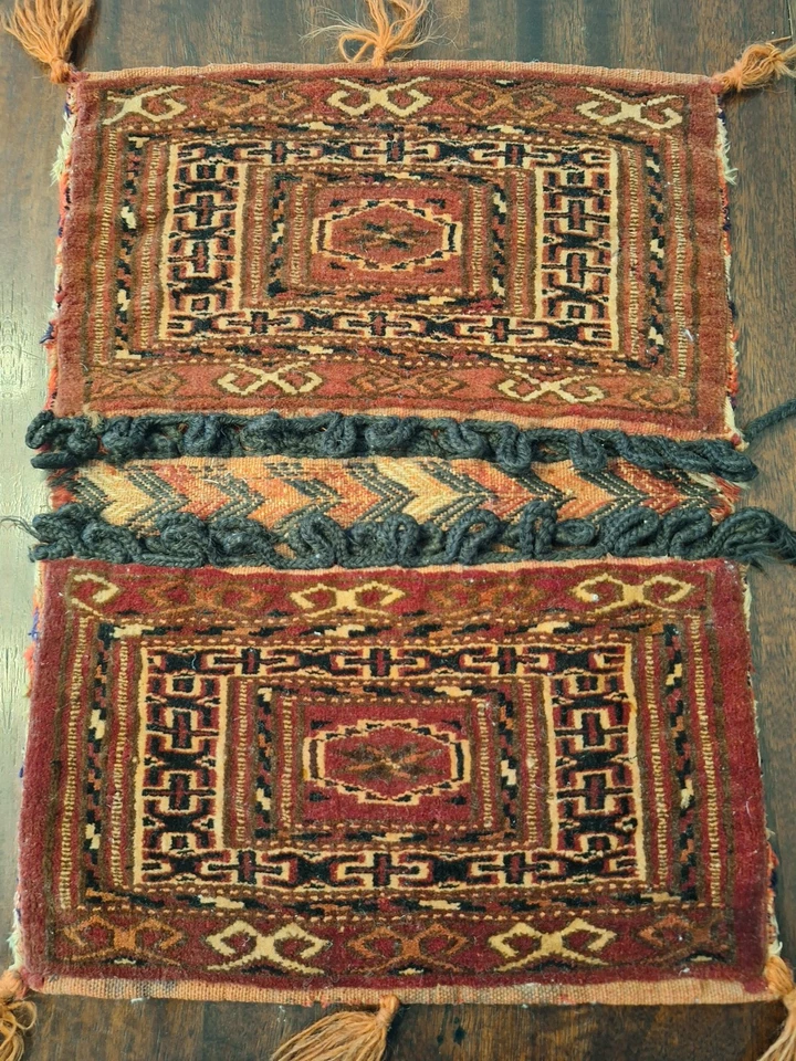 Bolso de montar oriental vintage tribal geométrico afgano hecho a mano 2'3x1' ft -B21383 Foto 2 de 3