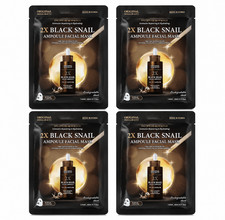 Black Snail Ampoule Facial Mask Korean Sheet Mask Hydrating Firming 4 packs