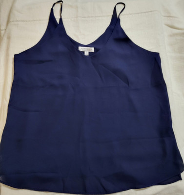 Active USA Women's Blue Solid Camisole Tank Top Spaghetti Strap Size L