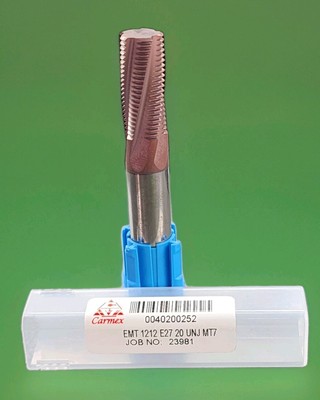 Carmex EMT 1212 E27 20 UNJ MT7 Carbide Thread Mill 12mm 5-Flute MT7 Grade Tool