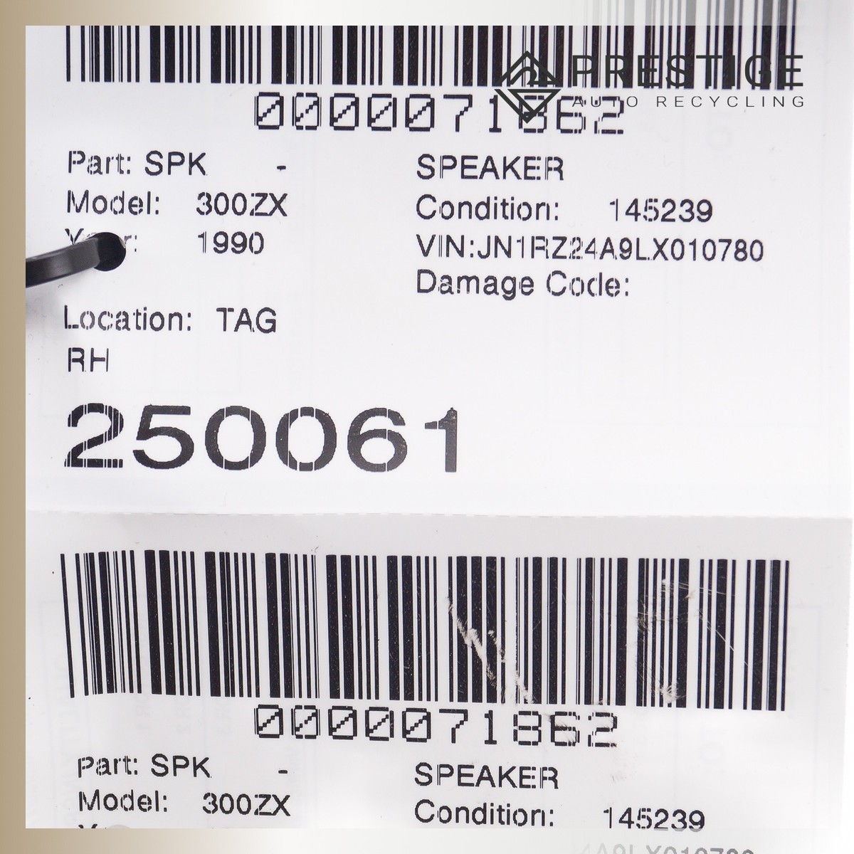 1990-1993 NISSAN 300ZX Door Speaker with BOSE System Front Right