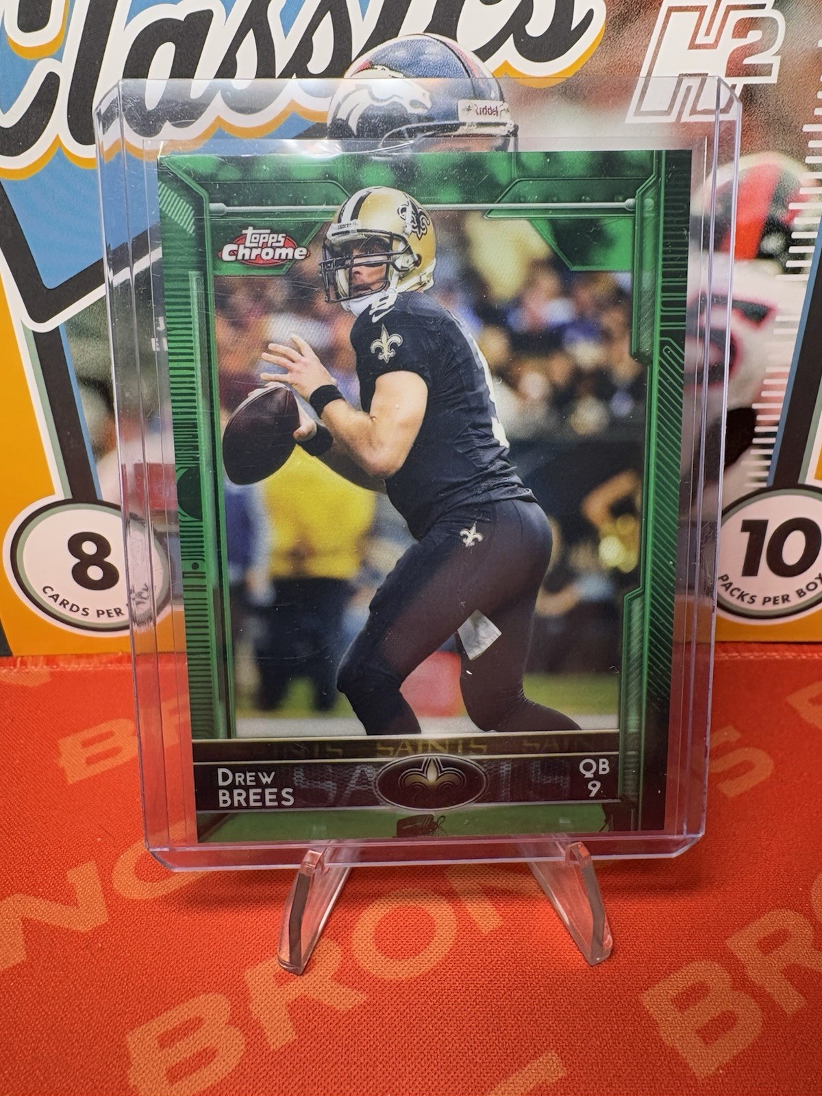 2015 Topps Chrome Drew Brees Green Refractor #12 NEW ORLEANS SAINTS