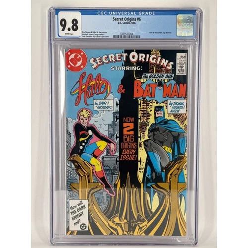 Secret Origins #6 : Golden Age Batman & Halo High Grade 9.8 CGC. Giordano DC