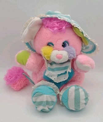Popples Baby Crisby 1985 Plush Pink w/Booties Bonnet Bib & Rattle Tail