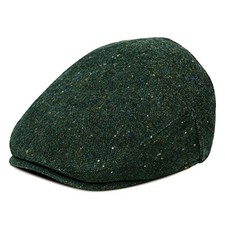 Kids Wool Tweed Newsboy Flat Cap Herringbone Boy Infant 6-8 Years Flecked Green