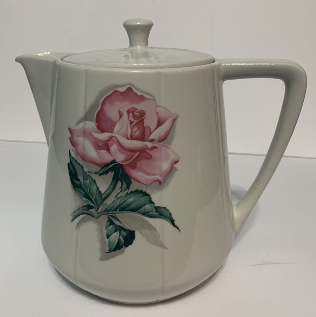 Vintage 'Rose' Drip-O-Lator Coffee Pot Enterprise Aluminum Co. Ohio VGC 