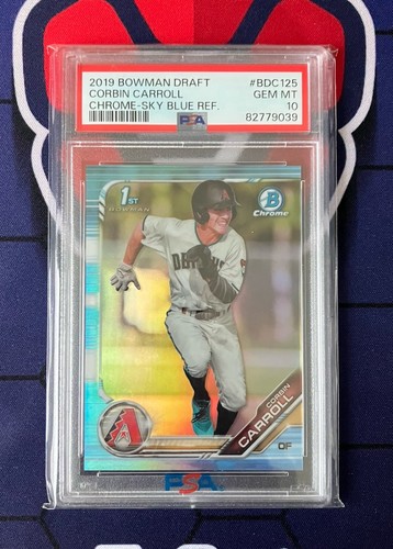 2019 Bowman Draft Corbin Carroll CHROME SKY BLUE REFRACTOR PSA 10 Diamondbacks