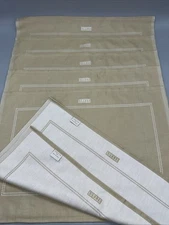 10 Frette Flavio 22"x22" Ivory Half-Tone Cotton Napkins Set of 10- New