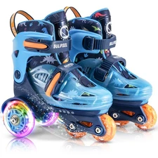 SULIFEEL Kids Roller Skates Girls Boys Illuminating Light Up Flash Wheels Adj...