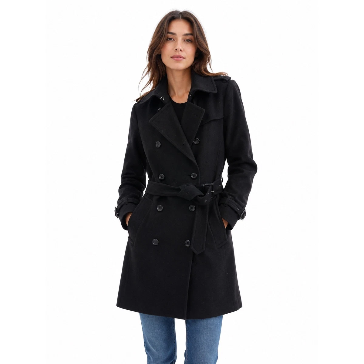 Burberry 100% Wool Trench Indiana Women's Coats & Jackets for sale