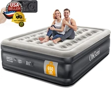 Queen Air Mattress with Built in Pump, Inflatable Blow up Mattress 18 Raised Com