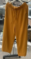 Womens Boho Palazzo Pants Elastic Waist Wide Leg Culottes Trousers Size 1XL
