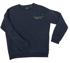 SuperDry Established Crew Sweatshirt - Navy Size 4 US Embroidered Spell Out Logo