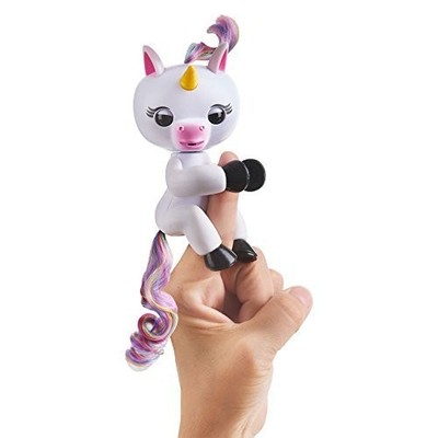 Fingerlings Baby Unicorn - Gigi White with Rainbow Mane and Tail - Interactive B