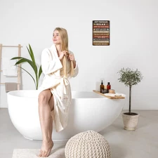 Funny Bathroom Rules Retro Wall Decor Metal Tin Sign 8" x 12" Hot Tub Pool Pa...