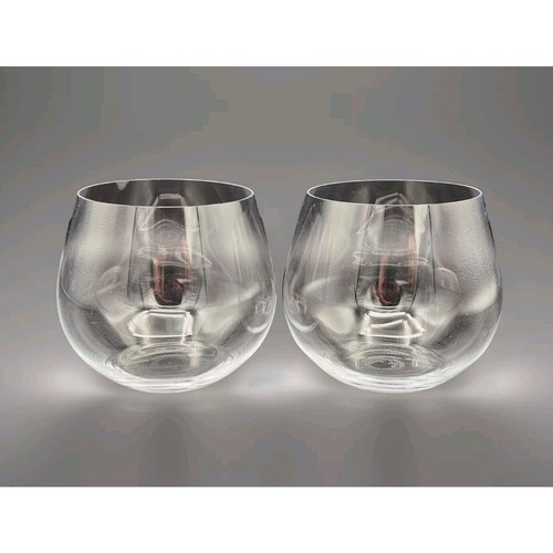 Set Of 2 RIEDEL Wide Stemless Chardonnay Wine Glasses Tumblers EUC 3½"