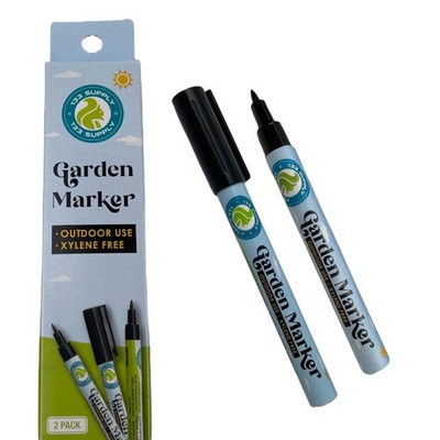 133 SUPPLY - 2 Pack Garden 2 Marker Pens (No Plant Tags), Black