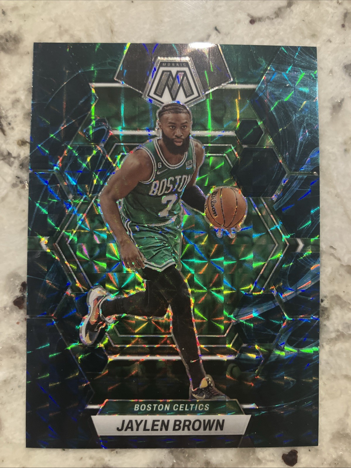 2022-23 Panini Mosaic Jaylen Brown #9 Genesis Mosaic Prizm SSP