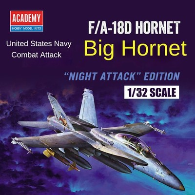 Academy AC12103 1/32 F/A-18D Hornet ''Night ATTACK''Attack Aircraft Model Kit