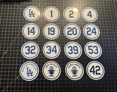 4 SIZES - Los Angeles Dodgers Retired Player Numbers Decals