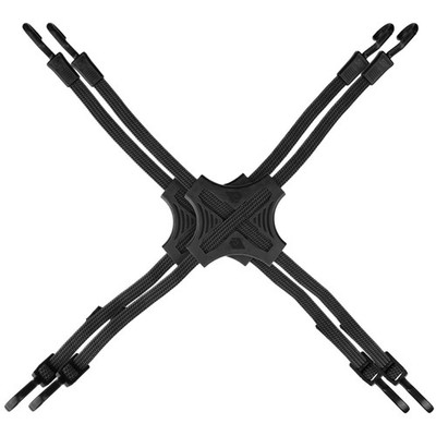 Tack Strap   4-Way Flat Bungee Cord with Rubber Pad Grip, Non-Slip Tie Dow