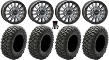 System 3 SB-8 Bdlk 15" Wheels Gy +38mm 32" Crawler XR Tires Can-Am Maverick R