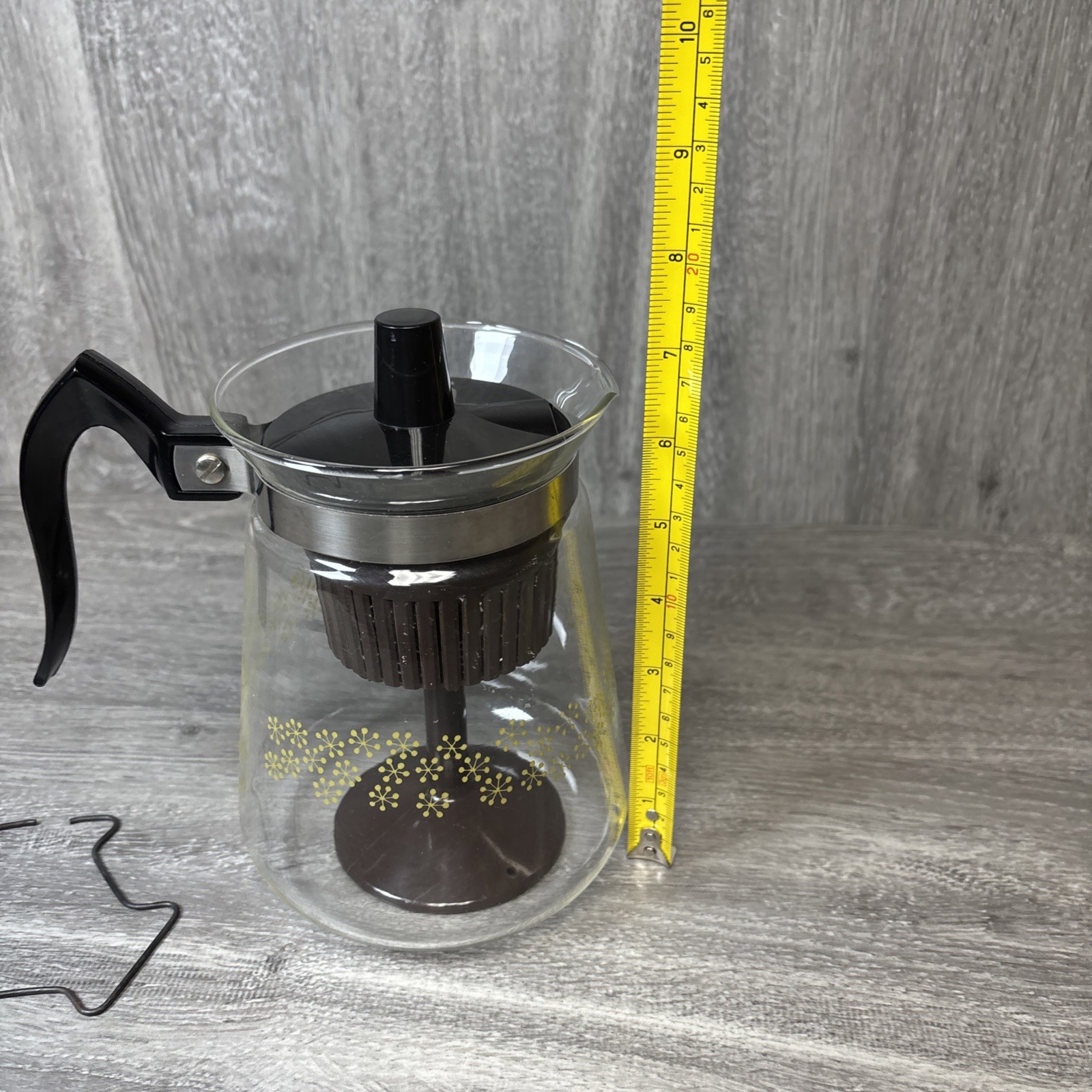 Cory Atomic Stars Glass Coffee Pot Percolator 5 Cup w/ Insert Vintage MCM