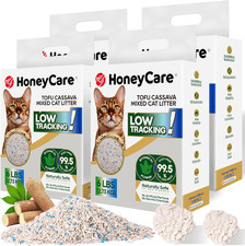 Honeycare Cassava Tofu Mixed Cat Litter I Quick Clumping, Odor Control, Plant-Ba