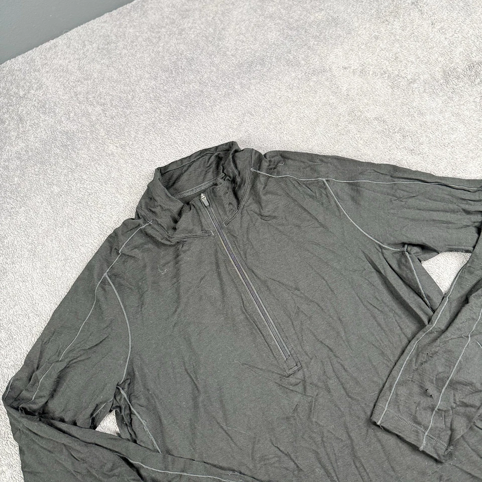 Pullover cooperativo REI para hombre grande negro 1/4 cremallera lana cremallera capa base manga larga caminata Foto 3 de 4