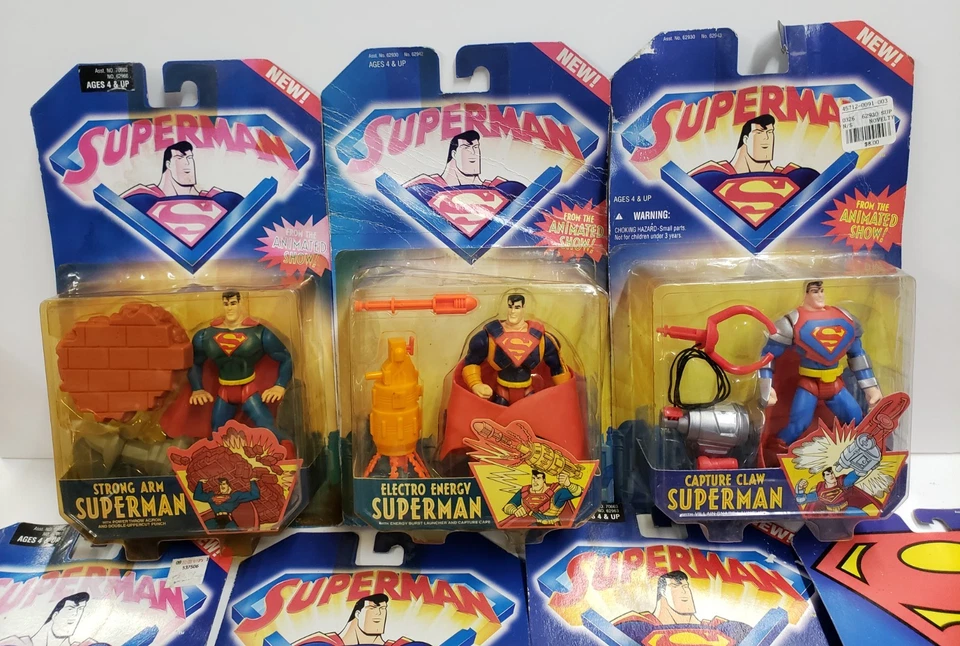Lote de 7 figuras de Superman: The Animated Series Man of Steel 2001 (MOC) Foto 4 de 4