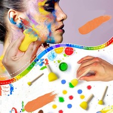 ༝Sponge Brush Set Wooden Handle Round Kids Painting Tool Foam Brush For DIY