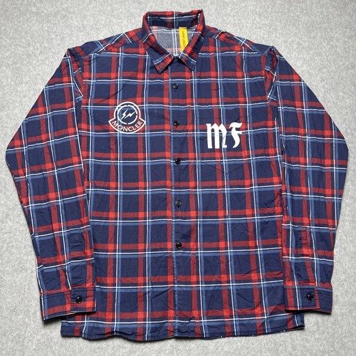Moncler Genius x Fragment Hiroshi Fujiwara Plaid Button Down 'Blue' Sz 1