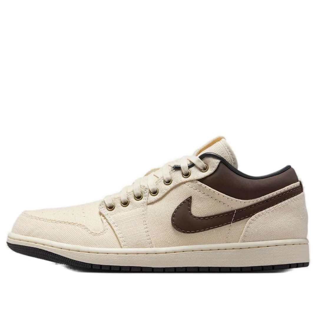 Air Jordan 1 Low Premium 'Pale Ivory Off Noir Baroque Brown' mens IB8058-110