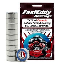 7X19X6 Ceramic Rubber Sealed Bearing 607-2RSC 10 Units