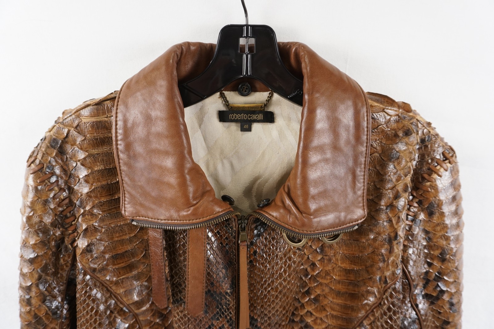 Roberto Cavalli Vintage Python Leather Fitted Jac… - image 5