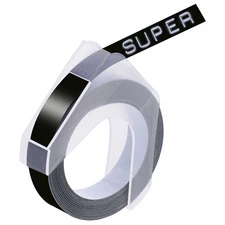 Refill DYMO 3D Embossing Label Tape Organizer Xpress 520109 White on Black 3/8"