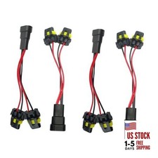 4Pcs 9005 9006 Male to Female 2 Way Splitter Wire Bulb Socket Headlight