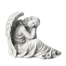 Glitzhome Resting Angel Statue Outdoor Garden Memorail Sculpture, 15in Tall, ...