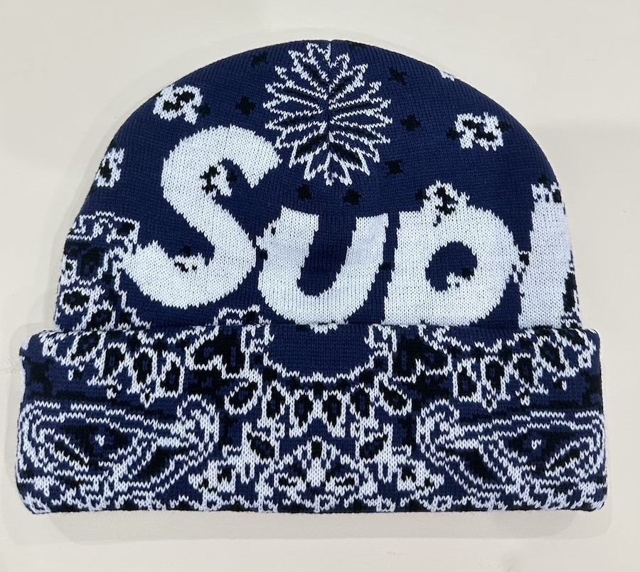 NEW IN BAG Supreme Box Big Logo Blue Bandana Beanie FW24 | eBay