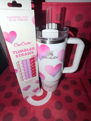 #ad Stanley Target 30oz Tumbler Valentine#x27;s Day Frost Gradient Pink White CharCharms $69.99
