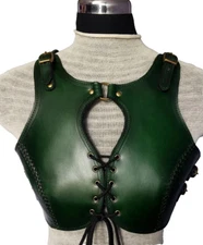 Medieval Real Leather Warrior Armor Female Body Armor Larp Halloween Costume