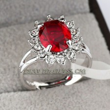 R027 Simulated Gemstone Anniversary Solitaire Ring 18KGP CZ Crystal Size K1/2 -U