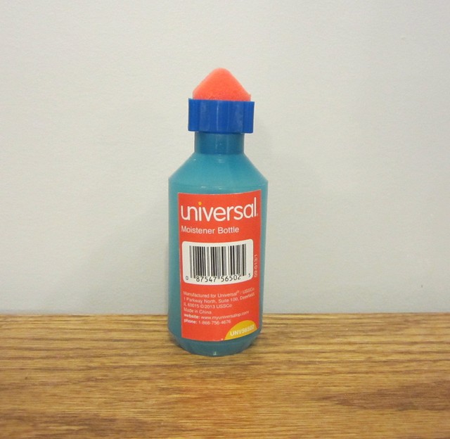 6 NEW UNIVERSAL ENVELOPE MOISTENER LETTER SEALER BOTTLES WITH SPONGE