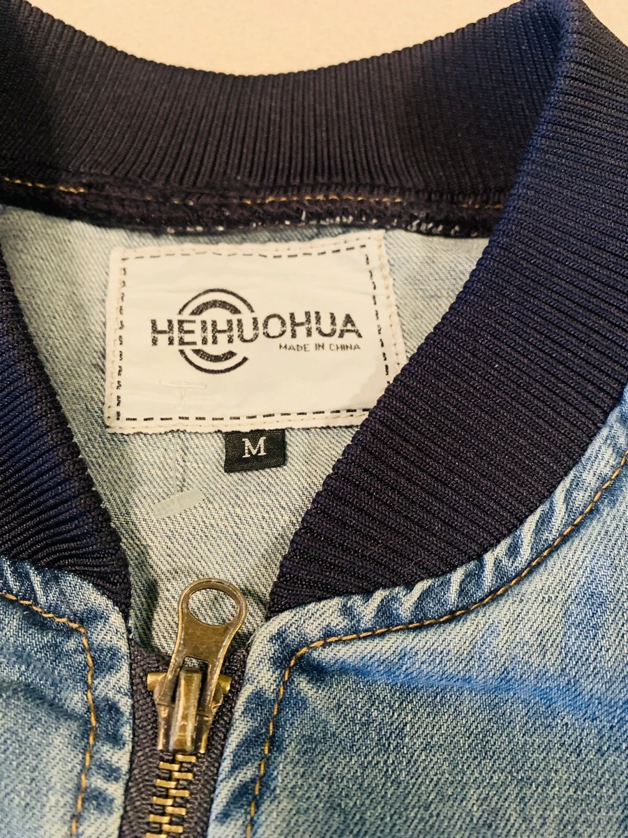 Heihuohua Men s Full Zip Denim Jacket Jean Jacket M dium eBay